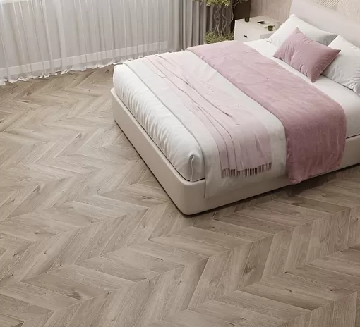 LVT плитка  Дуб Натуральный Отбеленный Chevron
